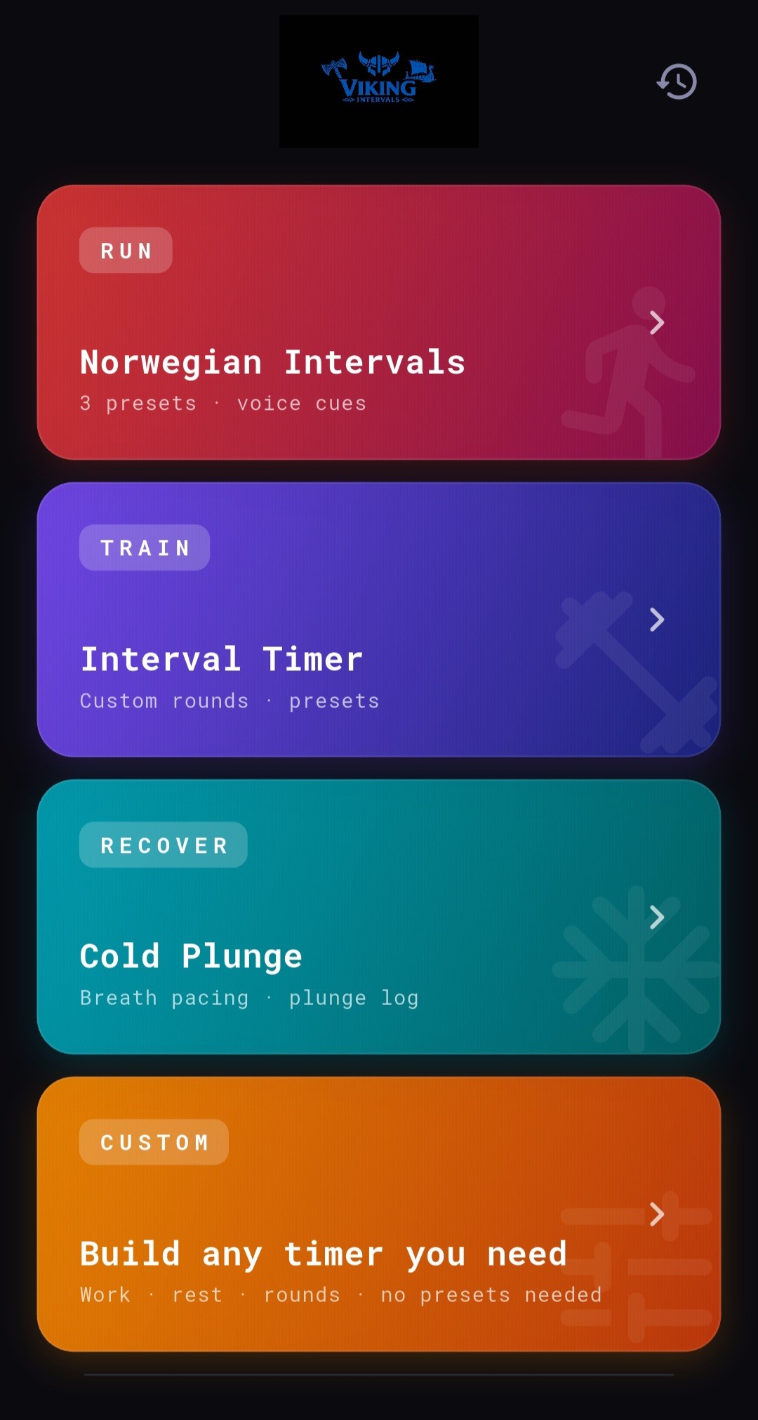 Viking Intervals App Screenshot
